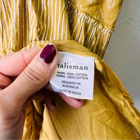 Sundance-Talisman Boho Western Mustard Charmed Dress Fit and Flare XL - Picture 6 of 9